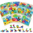 thumbnail image 1 of Puzles de madera TOY Life Dinosaur, paquete de 12 unidades para niños de 1 a 3 años, 1 of 6