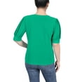 thumbnail image 3 of NY Collection Women's Short Sleeve Balloon Sleeve Top with Hardware, 3 of 4