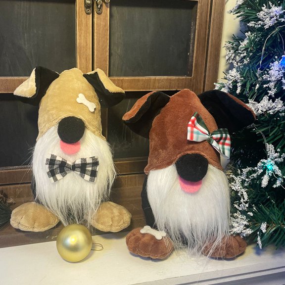 Dalrosia Dog Gnome Doggie Scandinavian Stuffed Gnomes Plush Puppy Tiered Tray Spring Decorations Farmhouse Home Decor Gift for Dog Lovers