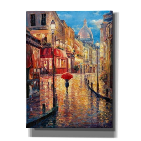 Epic Graffiti 'Montmartre Evening' by Haixia Liu, Canvas Wall Art, 40"x54"