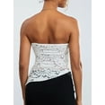 thumbnail image 6 of KelaJuan Women's Summer Fashion Tube Tops White Sleeveless Off Shoulder Lace Floral Bandeau, 6 of 6