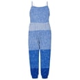 thumbnail image 3 of Jewelreauty Toddler Girl One Piece Jumpsuits Sleeveless Strap Patchwork Rompers Summer Outfits with Pockets (3-4 Years, A Blue), 3 of 5