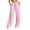 Pink, variant on Lenpel Womens Plaid Pants Casual Loose Lightweight Drawstring Elastic Waist Trousers Comfy Wide Leg Lounge Pants