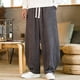thumbnail image 1 of Pantalones largos para hombre, casuales, de moda, para vacaciones, lisos, casuales, con cintura elástica y bolsillos., 1 of 9