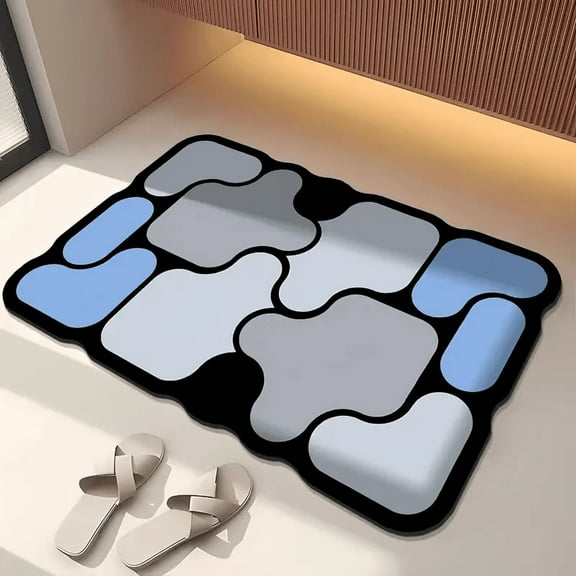 Special-shaped bathroom diatom mud floor mat household absorbent mat bathtub side anti-slip mat toilet door mat entrance mat