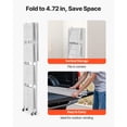 thumbnail image 5 of KFFKFF 5-Tier Foldable Storage Shelf, 28 W x 15 D x 64 H Inch Metal Rack Shelving Unit, Durable Organizer with Wheels & Hooks for Pantry, Kitchen, Garage, Basement, White, 5 of 9