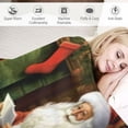 thumbnail image 3 of JEUXUS  Christmas Blankets and Throws, Holiday Throw Blanket,Christmas Santa Claus Sherpa Throw Blanket for Couch Soft,Thick Winter Warm Cozy Flannel Blanket, 3 of 6