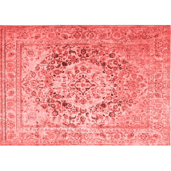 Ahgly Company Indoor Rectangle Medallion Red Traditional Area Rugs, 5' x 8'