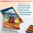 thumbnail image 3 of TPLHOUSE Western Cowboy Coloring Book Spiral Bound for Boys and Adults, A5 Wooden Cover, 30 Wild West Scene Coloring Pages of Cowboy Adventures for Stress Relief and Relaxation, 3 of 6