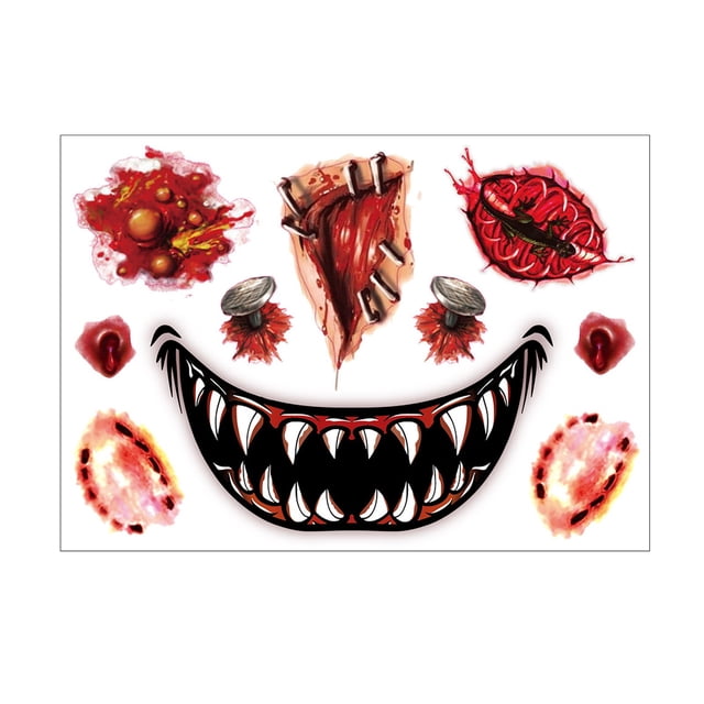 Halloween Decor Halloween Decorations Halloween Skin Stickers Wound Skin Stickers Simulation Skin Skin Scar Skin Knife Simulation Waterproof Skin Sticker