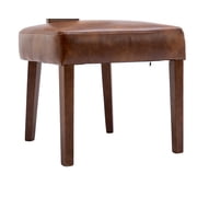 Guyou Modern Rattan Backrest Dining Chairs Set of 2, Mid-century Farmhouse Faux Leather Upholstered Kitchen Chairs Solid Wood Side Chairs for Kitchen Dining Room Living Room, Brown