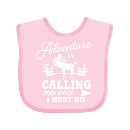 

Inktastic Adventure is Calling and I Must Go with Moose Gift Baby Boy or Baby Girl Bib