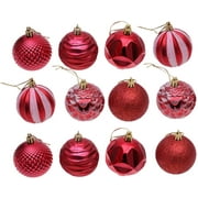 Christmas Ball Ornaments for Xmas Tree, Shatterproof Christmas Tree Ornaments Christmas Decorations for Party Holiday Home Decor RED