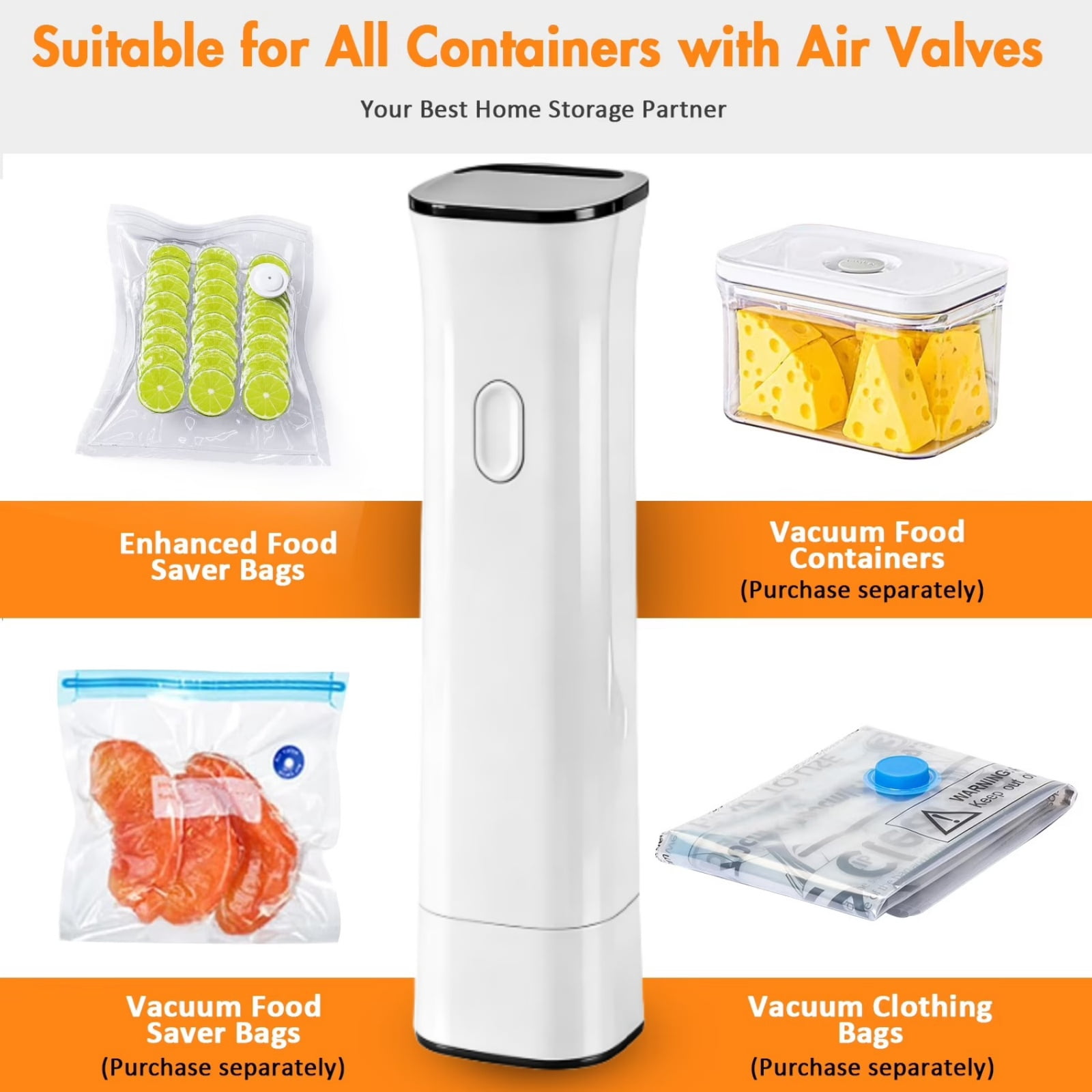 Demine Vacuum Sealer Machine Handheld for Food & Clothes, Portable Mini Food Vacuum Sealer with Reusable Bags, Ideal Gifts for Household Storage