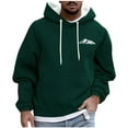 thumbnail image 2 of Qulqfy Casual Hoodies for Men Green Graphic Pullover Fall Long Sleeve Hooded Sweatshirts Mens Sweatshirts XL, 2 of 5
