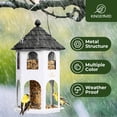 thumbnail image 6 of Kingsyard Hopper Wild Bird Feeder for Outdoor Hanging, 4 lbs Large Seed Feeding Metal House, White, 6 of 7