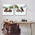 thumbnail image 3 of Stupell Industries Woodland Animals on Canoes Animals & Insects Painting White Framed Art Print Wall Art, 24 x 24, Set of 2, 3 of 10
