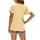 thumbnail image 2 of Camiseta de mujer Qarigey con volantes color sólido Amarillo S, 2 of 6