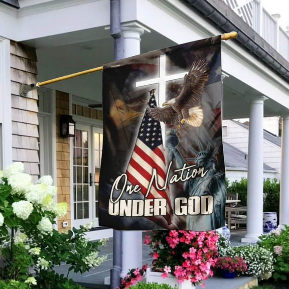 FLAGWIX American House Flag (29.5" x 39.5") - One Nation Under God America Flag PN262Fv1 - Polyester Indoor Outdoor Flags