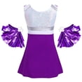 thumbnail image 4 of YONGHS Kids Girls Cheerleading Halloween Outfits Sequins Dance Dress+Shorts+Pom Poms, 4 of 7