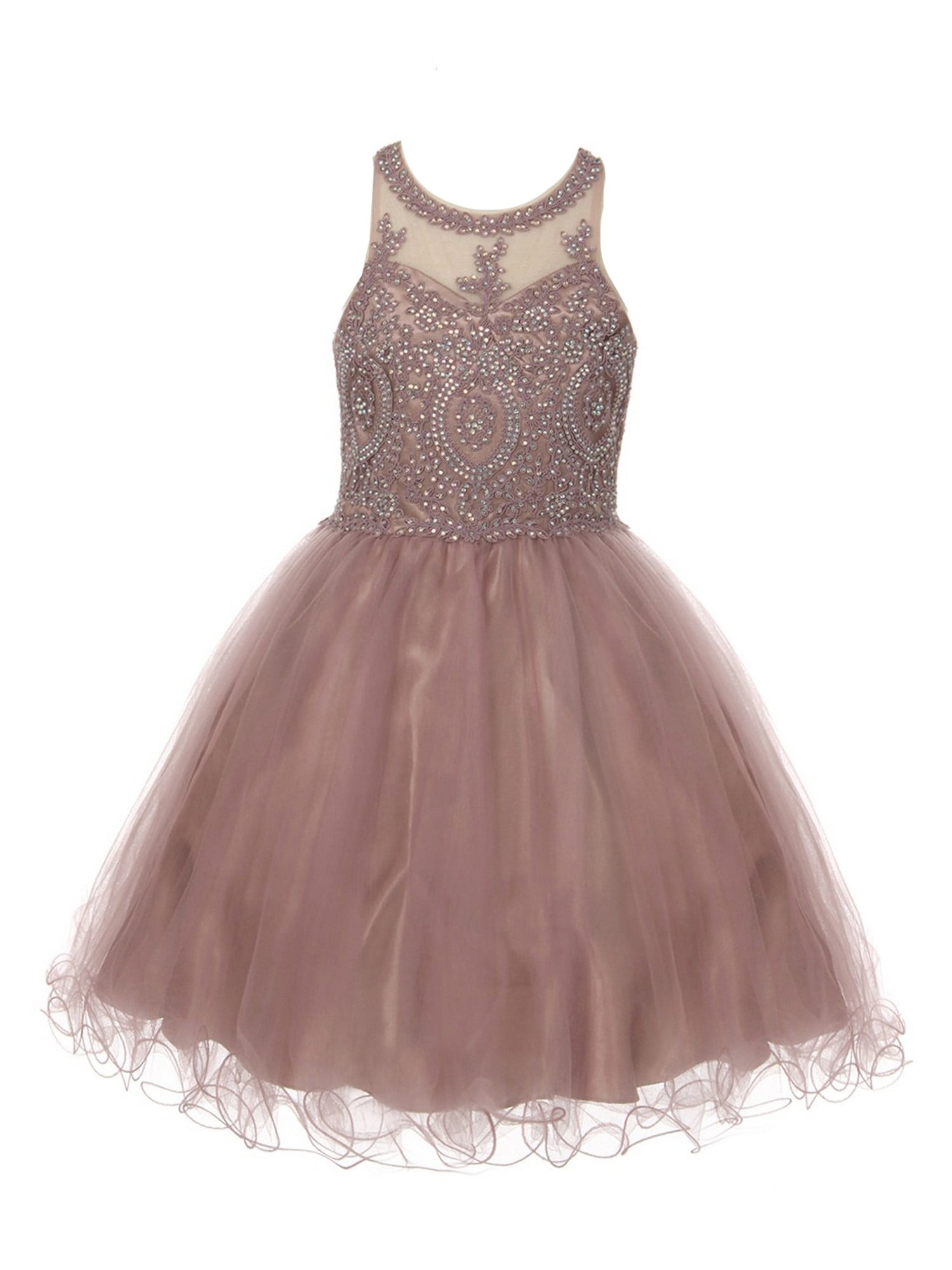 Cinderella Couture - Cinderella Couture Little Girls Mauve Beaded Short