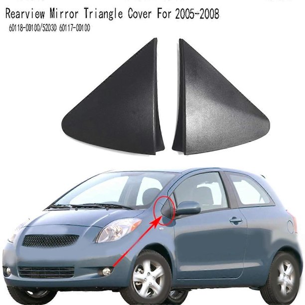 Left+Right Side Rearview Mirror Triangle Corner Cover Trim for Yaris US 2005-2008 60118-0D100/52030 60117-0D100