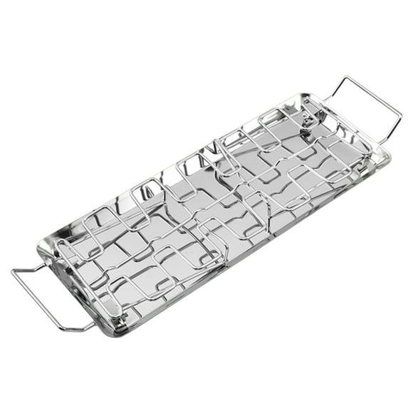 Generic Stainless Steel BBQ Grill Set with Baking Tray, Compact & Lightweight for Outdoor Cooking