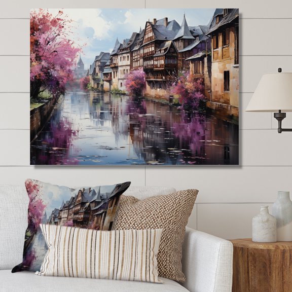 Designart "In Strasbourg French Canal wall art II" France Canvas Print