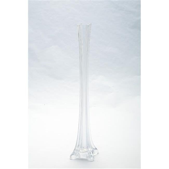 87187 16 in. Tower Glass Vase, Clear