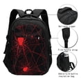 thumbnail image 3 of Salouo Red Spider On The Web Pattern Extra Large Travel Laptop,Backpack with USB Charging Port College Backpack Business Work Bag Casual Daypack Fits for Men & Women, 3 of 7