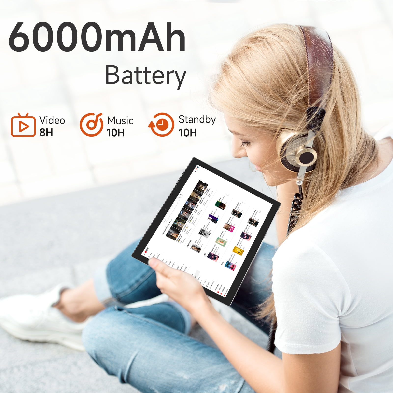 RUIQIAI Tablet Android 12, Tablets 10 inch 4GB RAM+ 64GB ROM+ 512GB Expandable Tablet PC, 1280 * 800 IPS Screen, Dual Camera, 6000mAh Battery, BT,WiFi, Google Certified Tablet