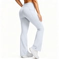 thumbnail image 6 of Women'S Fleece Lined Pants High Waist Winter Thermal Warm Flare Leggings Hiking Yoga Pants With Pockets Wide Leg Pant, 6 of 9