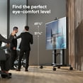 thumbnail image 5 of ONKRON Mobile TV Stand with Wheels - Rolling TV Stand for 70”–110” Screens up to 287 lbs, High TV Stand with VESA 1000x600, TV Cart Rolling TV Stand, Adjustable TV Stand/Floor TV Stand Black, 5 of 10