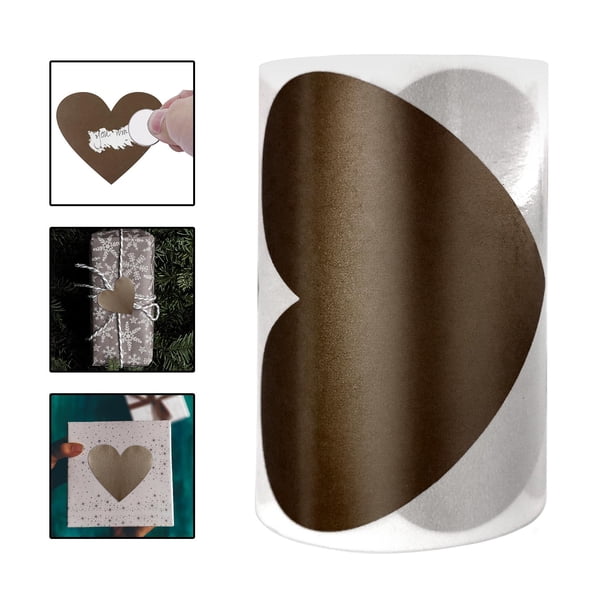 100Pcs Glitter Heart Stickers Labels,crafts Decorative Stickers for Wedding Anniversaries,Card Envelope ,Birthday PartyDecoration dorado