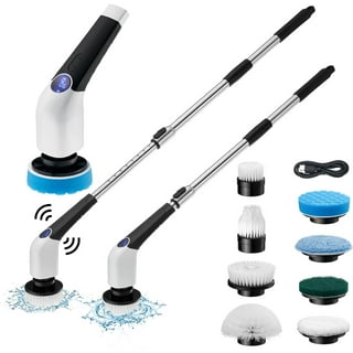 Bomves Cordless Electric Spin Scrubber,Cleaning Brush Scrubber for Home, 400RPM/Mins-8 Replaceable Brush Heads-90Mins Work Time,3 Adjustable Size,2