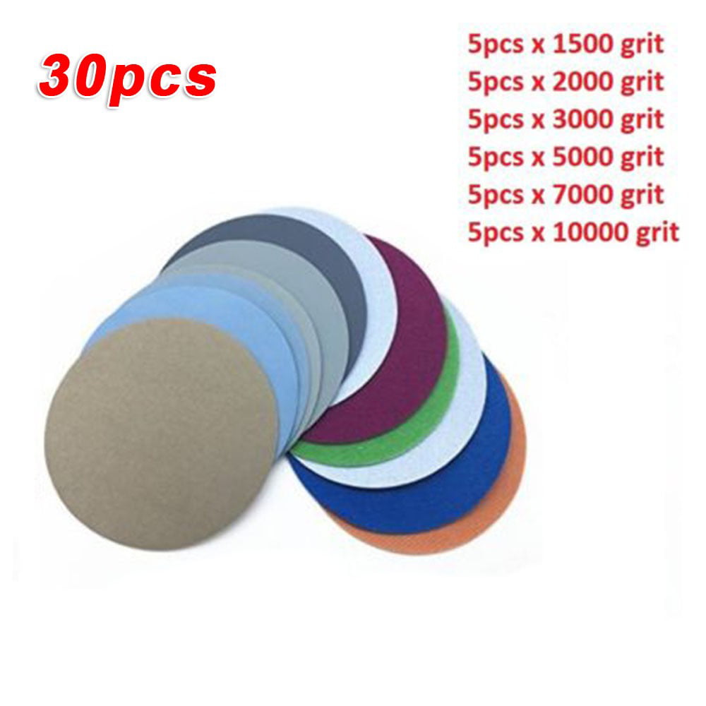 3pcs Wet and Dry Sandpaper 5000/7000/10000 Grit Mirror Polishing Sanding Disc 