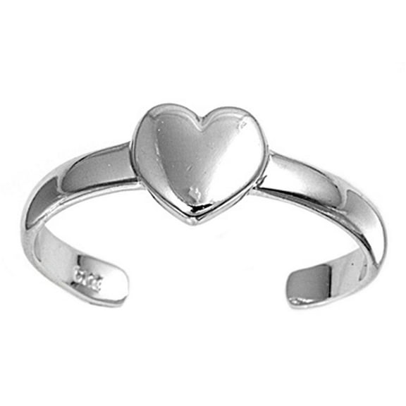 Heart .925 Sterling Silver Toe Ring Jewelry Female Unisex