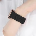 thumbnail image 7 of FIEWESEY Bands Compatible with Apple Watch Band 38mm 40mm 41mm 42mm 44mm 45mm 49mm Men Women, Leather Luxury Nylon Band Strap for Apple Watch Ultra 2 iWatch Series 9 8 7 SE 6 5 4 3 2 1 - Black,38 41, 7 of 7