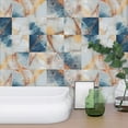 thumbnail image 2 of 2Pcs, Wallpaper Border, Marble Peel and Staick Wall Border Waterproof Tiles Sticker Wallpaper Self Adhesive Removable Wall Stickers for Ceiling Bedroom Living Room Decor, 4x94.5 Inch, 2 of 8