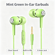 Gosuguu Wired Earbuds with Microphone, Noise-Isolating In-Ear Headphones, High Definition Audio Earphones for Smartphones, Stereo Earbuds for Music & Calls