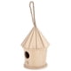 thumbnail image 3 of Casa de pájaros de madera natural, nido colgante redondo para jardín al aire libre., 3 of 14