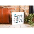 thumbnail image 3 of Paw You Need Is Love Blue Animals 10 x 10 Wood Tabletop Sign Plaque, 3 of 4