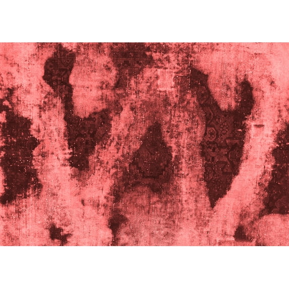 Ahgly Company Machine Washable Indoor Rectangle Abstract Red Modern Area Rugs, 2' x 4'