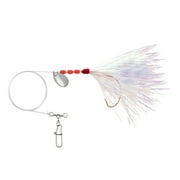 Tsunami Fluke Rig- 2/0- Pearl Flashabou 40lb, TS-FR40-2/0-PL