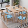thumbnail image 6 of Light Blue Christmas Snowflake Seat Covers for Dining Room Chairs Set Of 6,Stretch Printed Washable Chair Seat Cover with Elastic Ties and Button,Removable Waterproof Couch Cushion Covers, 6 of 6