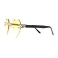 thumbnail image 3 of Womens Rimless Rhinestone Jewel Heart Shape Luxury Sunglasses Gold - Yellow, 3 of 4