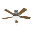 thumbnail image 3 of Hunter - Swanson Indoor Ceiling Fan With Light, 44-inch, Matte Silver, Traditional-style, 4-speed, Energy Star, 52780, for Living Rooms, Bedrooms, 3 of 16