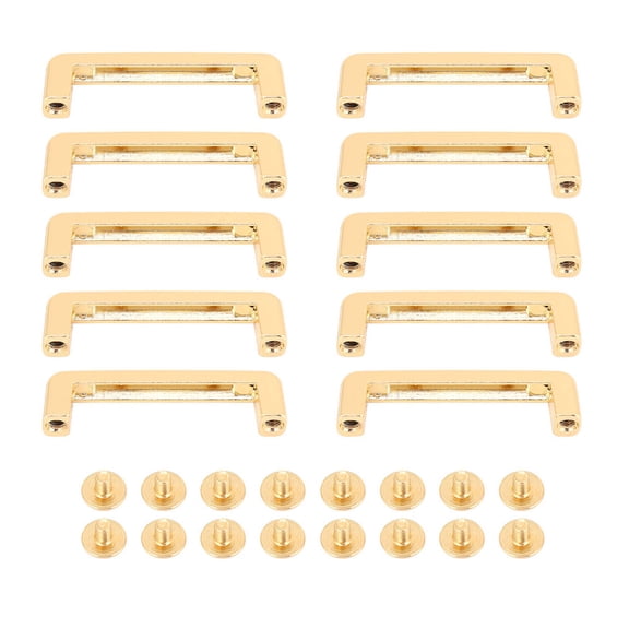 LAZIOEGR 10‑Set Gold Arch Bridge Buckles 23x7x6mm with 5.5mm Crossed Screws – Durable Zinc Alloy Rivets for Leather, Fabric & Crafts