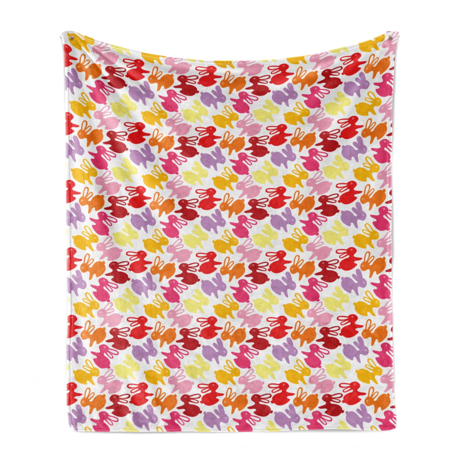 Bunny Soft Flannel Fleece Blanket, Colorful Computer Graphics Pattern ...