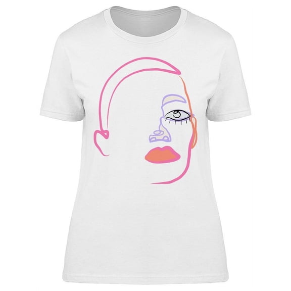Modern Trendy Line Art T-Shirt Women -Image by Shutterstock, Female Small